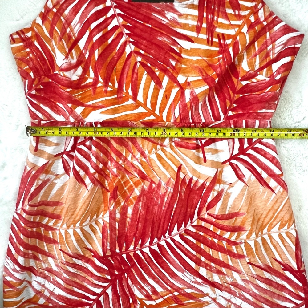 Tommy Bahama Palm Leaf Multi Orange and White Tank Dress Size Small - Picture 11 of 12